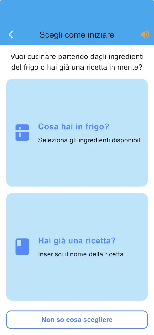AidHome propone di iniziare dagli ingredienti o da una ricetta